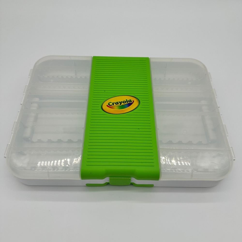 Crayola Marker Storage Case White Green Clear Plastic Organizer